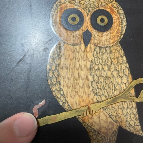 couroc of monterey tray and bowl mid century modern resin tray owl motif - Picture 5 of 14